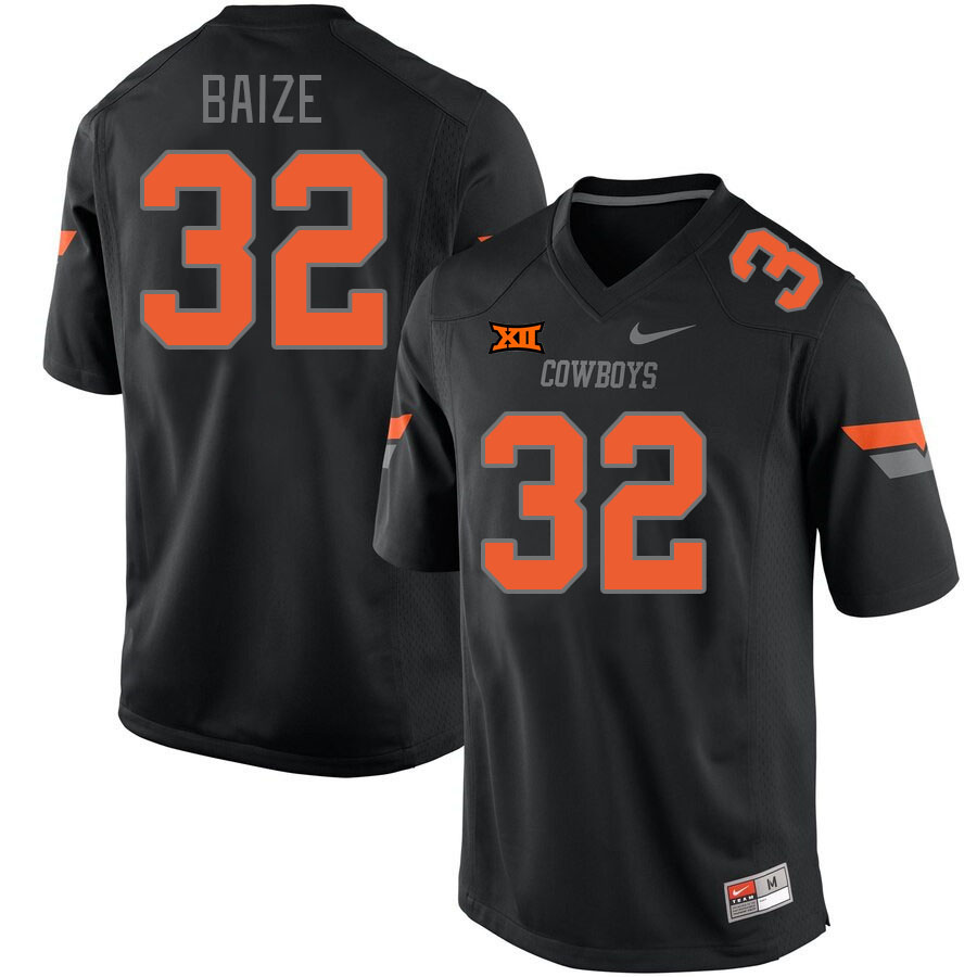 Men #32 Braden Baize Oklahoma State Cowboys College Football Jerseys Stitched-Retro Black